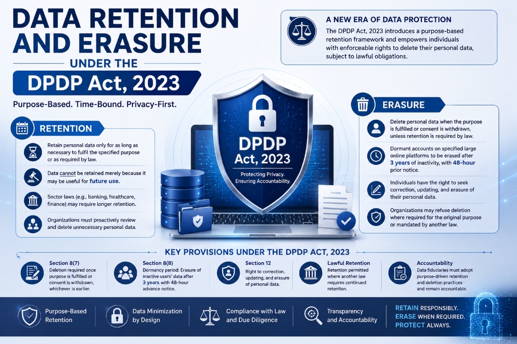 Data Retention and Erasure under the DPDP Act, 2023 Infographic
